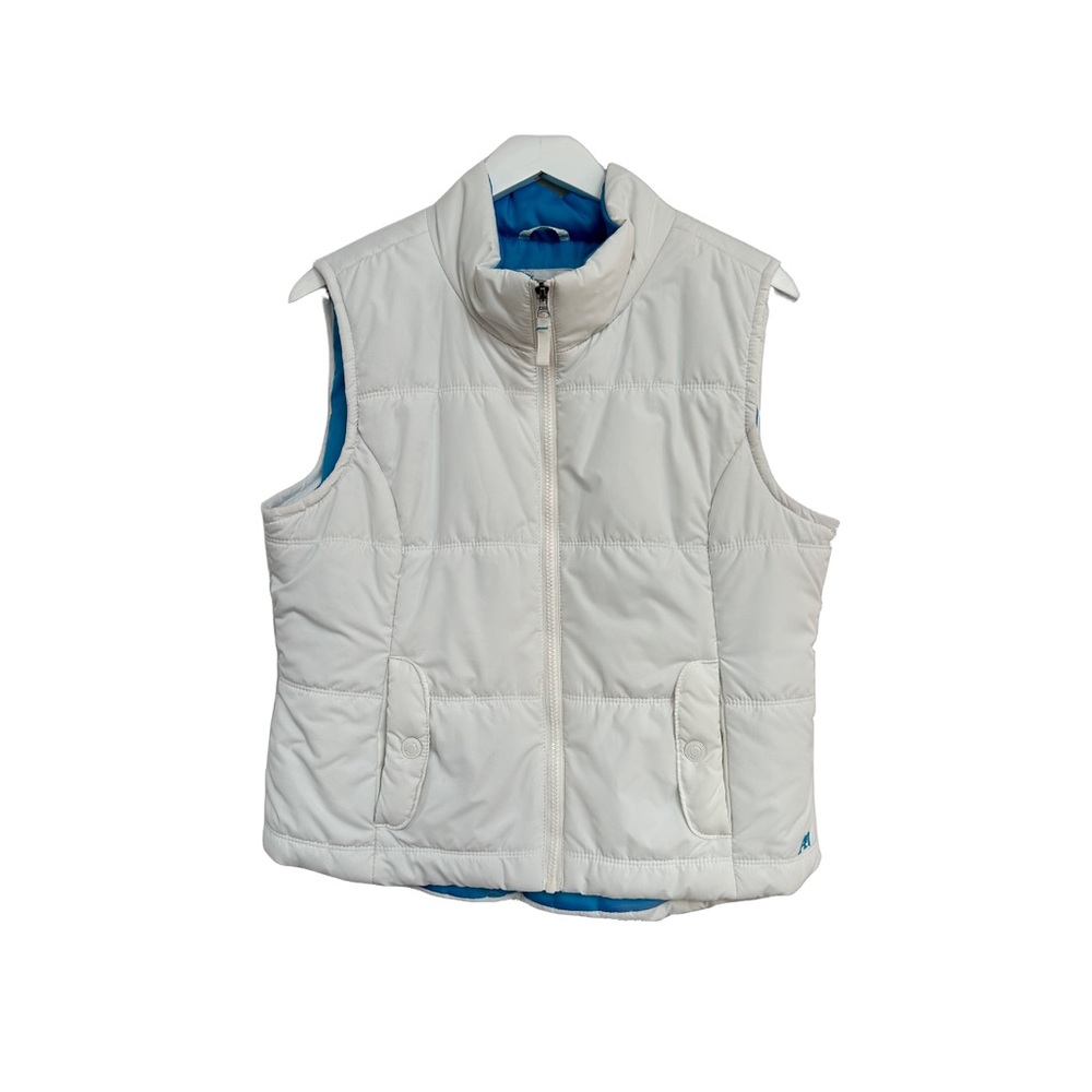 White Quilted Puffer Vest Size XL 📏 P2P 20”